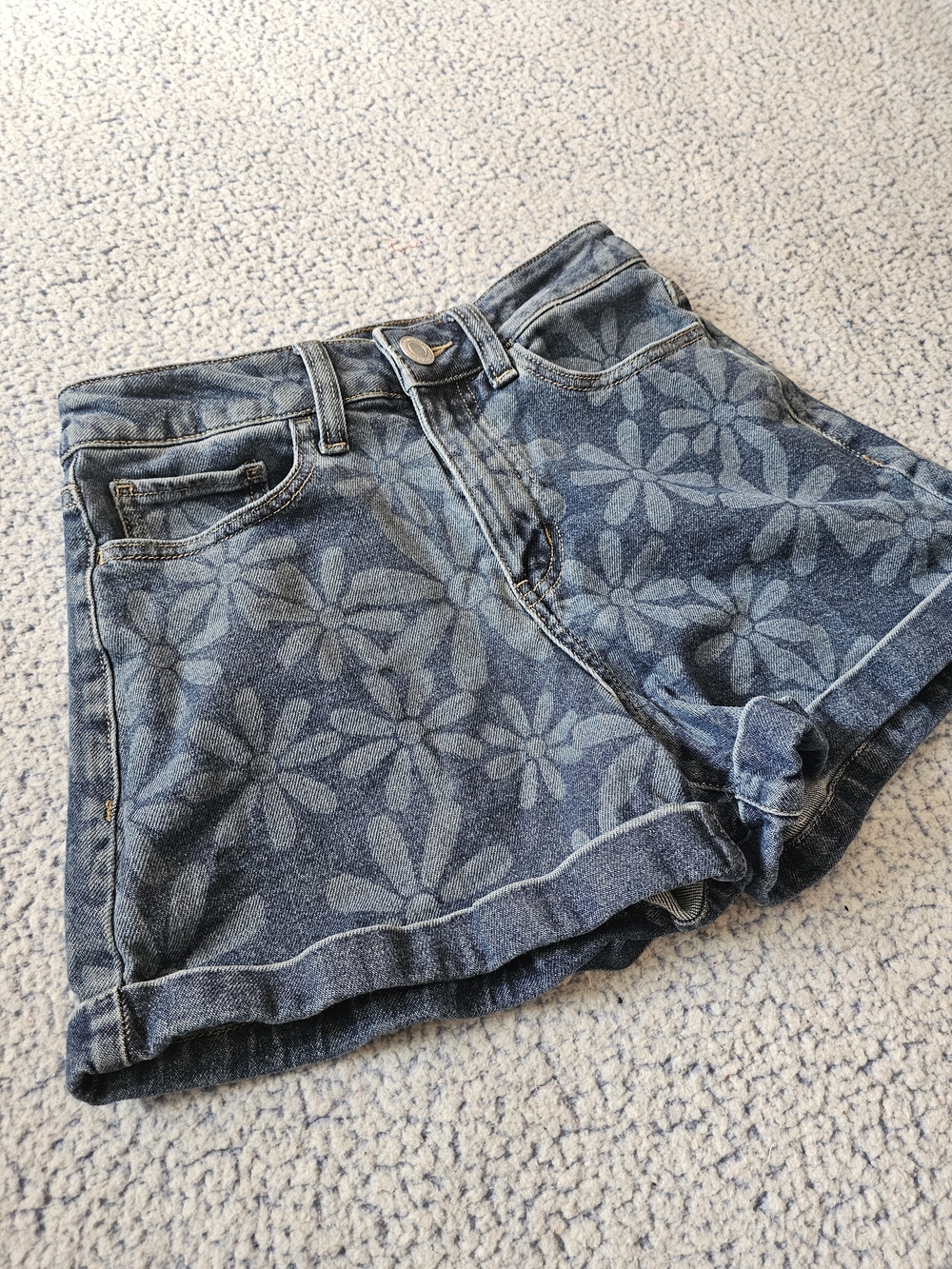SO Floral-Print Blue Denim High-Rise Shorts